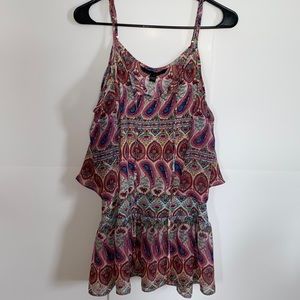 3/20🌟 NWT Atina Cristine boho paisley cold shoulder sheer blouse size XS
